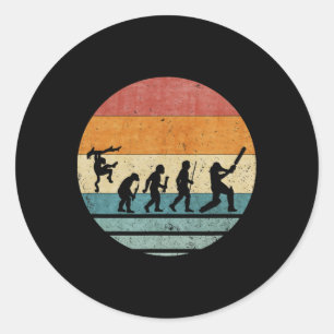 Vintage Retro Evolution der Silhouette eines Crick Runder Aufkleber