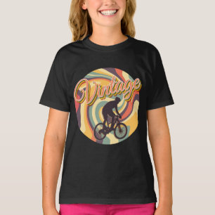 VINTAGE RETRO FAHRRADFAHREN IN BUNTER DREHUNG  T-Shirt