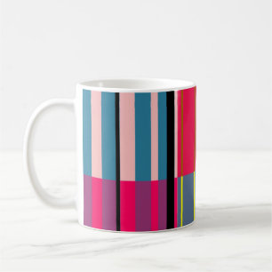Vintage Retro Farbige Streifen Kunst #5 Kaffeetasse