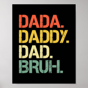 Vintage Retro Father's Day Outfit Dada Daddy Dad Poster