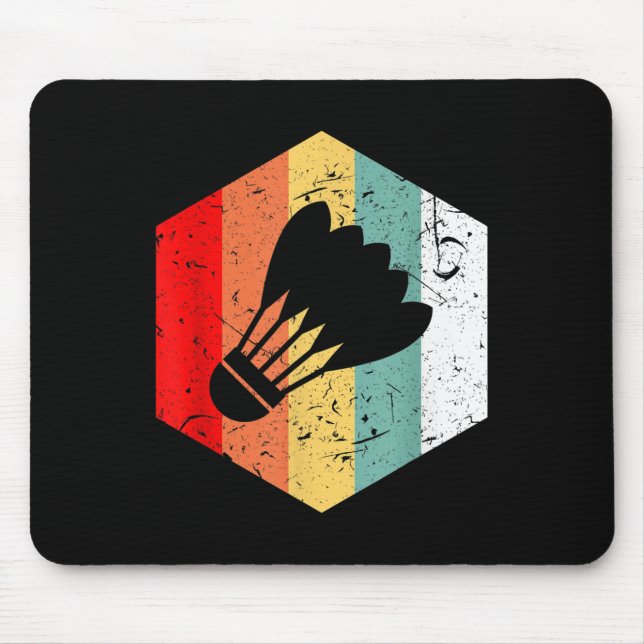 Vintage Retro Federball Lustiges Badminton-Geschen Mousepad (Vorne)