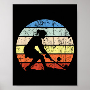 Vintage Retro Feldhockeyspieler Hockey Fan Hocke Poster