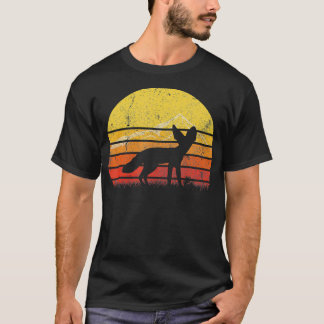Vintage Retro Fennec Fox Silhouette Sonnenuntergan T-Shirt