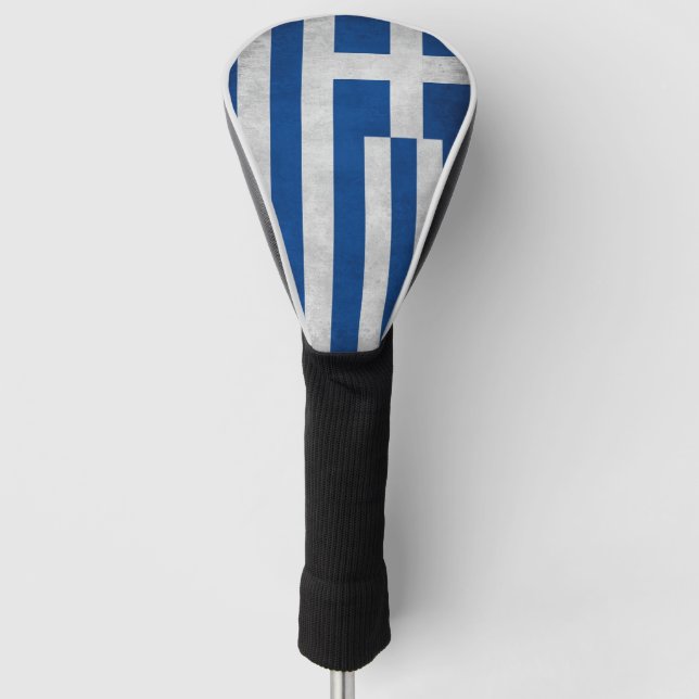 Vintage Retro-Flagge Griechenlands Golf Headcover (Vorderseite)