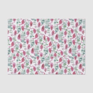 Vintage Retro Flamingo Rosa Weiß Decoupage Seidenpapier