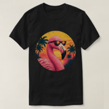 Vintage Retro Flamingo Strand Sonnenuntergang Sonn