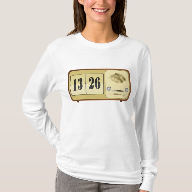 Vintage Retro Flip Clock Radio T-Shirt (Vorderseite)