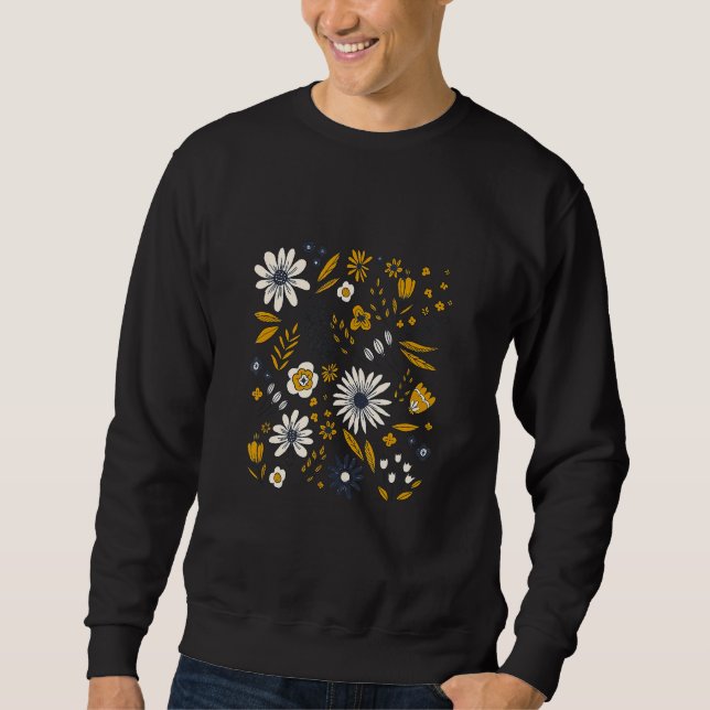 Vintage retro Floral Wildflower Bouquet botanical  Sweatshirt (Vorderseite)
