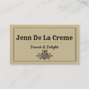 Vintage Retro Florales Distel-Muster Visitenkarte