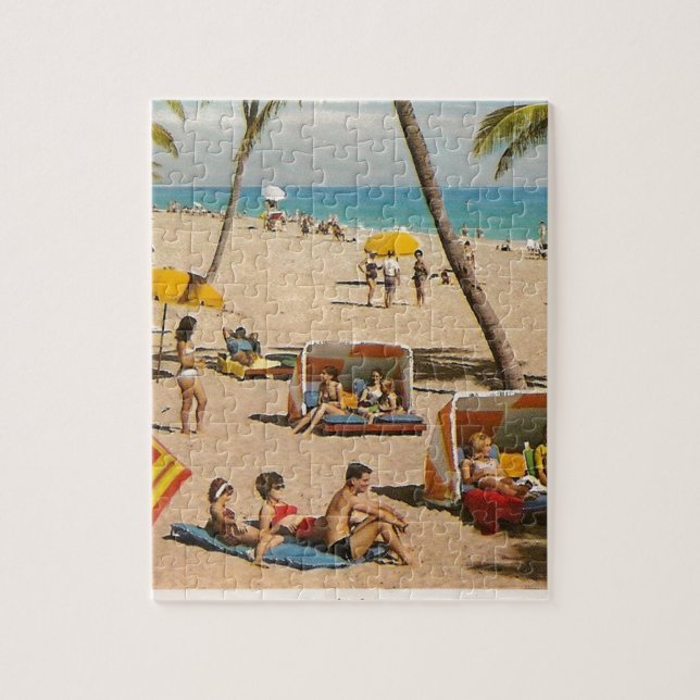 Vintage Retro Florida-Strand-Reise Puzzle (Vertikal)