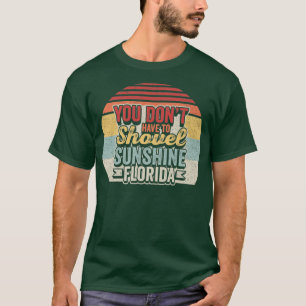 Vintage Retro Florida Urlaub Lustiger Schneevogel T-Shirt