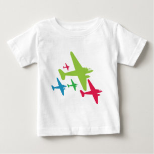 Vintage Retro-Flugzeuge in Formation Baby T-shirt