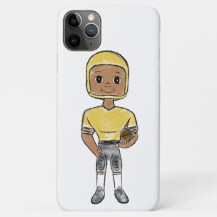 vintage retro football player black yellow Simple Case-Mate iPhone Hülle