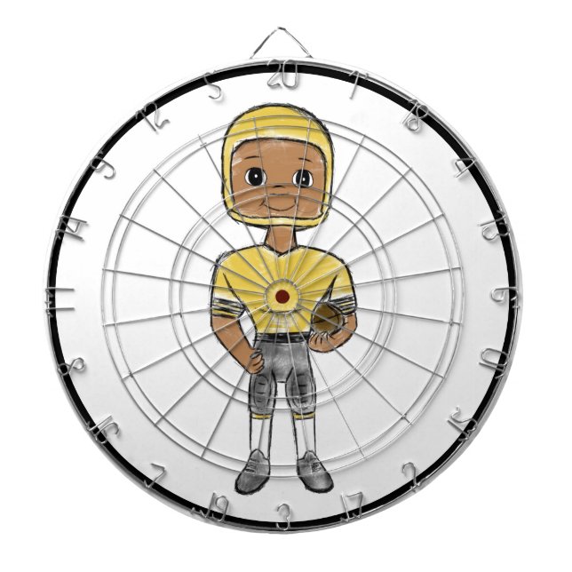 vintage retro football player black yellow Simple Dartscheibe (vorne)