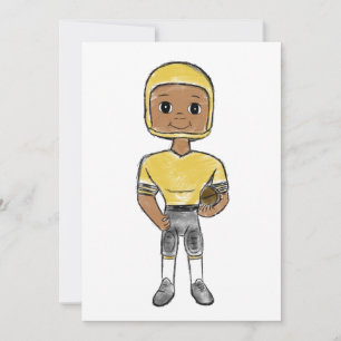 vintage retro football player black yellow Simple Feiertagskarte