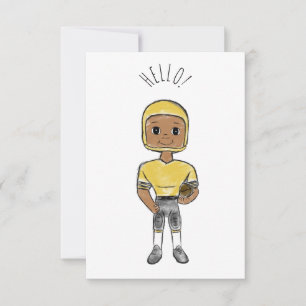 vintage retro football player black yellow Simple Karte