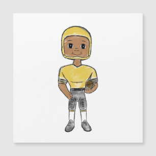 vintage retro football player black yellow Simple Magnetkarte