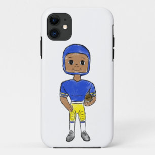 vintage Retro Football Player Blue Yellow Case-Mate iPhone Hülle