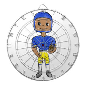 vintage Retro Football Player Blue Yellow Dartscheibe
