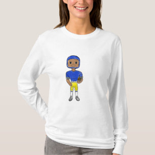 vintage Retro Football Player Blue Yellow T-Shirt