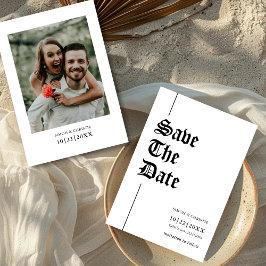 Vintage Retro Foto Schwarz-Weiß-Hochzeit Save The Date