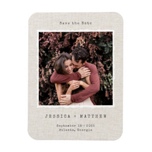 Vintage Retro-Fotobild Leinen Hochzeit individuell Magnet