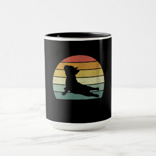 Vintage Retro Französische Bulldogge Yoga-Geschenk Tasse