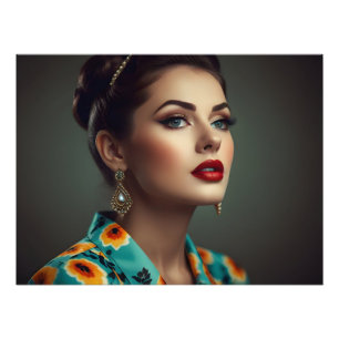 Vintage-Retro-Frau Fotodruck