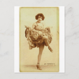 Vintage Retro Frau französische Can-Can Tänzerin F Postkarte