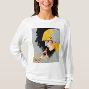 Vintage Retro Frauen 20er Hollywood Lippenstift Mä T-Shirt