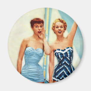 Vintage Retro Frauen-60er Badebekleidung surft Magnet