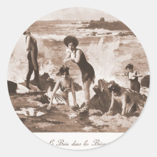Vintage Retro Frauen-französische viktorianische Runder Aufkleber