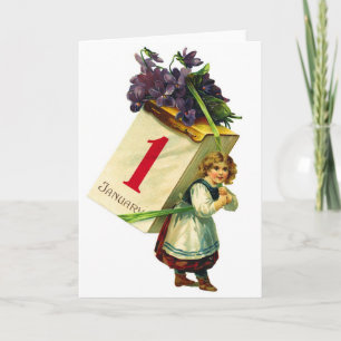 Vintage Retro-Frauen glückliche Neujahrsmädchen Feiertagskarte