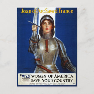Vintage Retro Frauen Jeanne d'Arc rettete Frankrei Postkarte