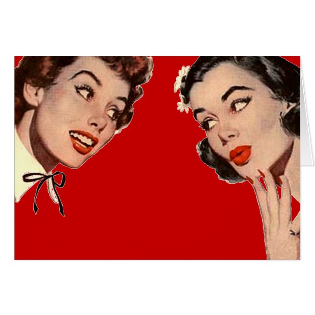 Vintage Retro-Frauen-Klatsch (Vorderseite (Horizontal))