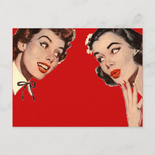 Vintage Retro Frauen Klatsch Postkarte