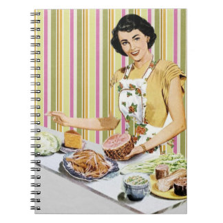 Vintage, Retro Frauen Rezeptbuch Notizblock