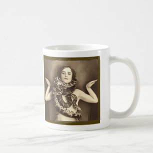 Vintage Retro Frauen Schlangenbeschwörerin Kaffeetasse