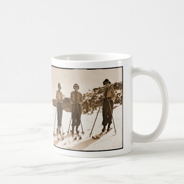 Vintage Retro Frauen-Ski fahrender 'Ski gammelt Kaffeetasse (Rechts)