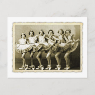Vintage Retro Frauen Tanzende Königinnen Mädchen Postkarte