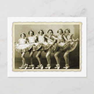 Vintage Retro Frauen Tanzende Königinnen Mädchen Postkarte