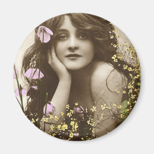 Vintage Retro Frauen-viktorianisches Magnet