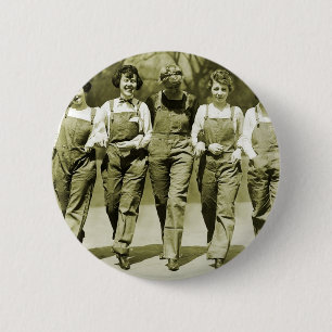 Vintage Retro Frauenkitsch-Jeans-Gesamt-Mädchen Button