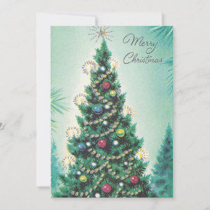 Vintage Retro Frohe Weihnachten Baum