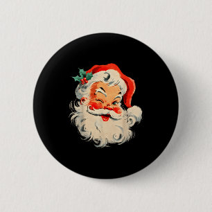 Vintage Retro Frohe Weihnachten Cooler Santa Claus Button