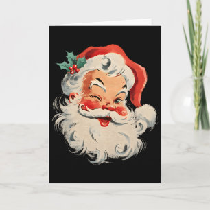 Vintage Retro Frohe Weihnachten Cooler Santa Claus Karte