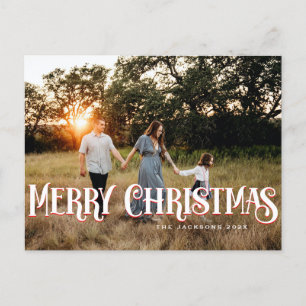 Vintage Retro Frohe Weihnachten Design Postkarte