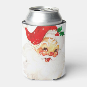Vintage Retro fröhlicher alter Weihnachtsmann Weih Dosenkühler