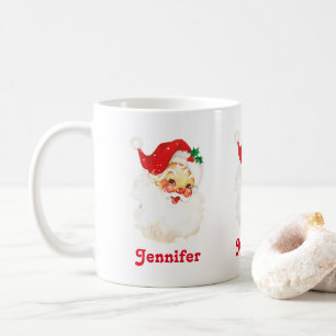 Vintage Retro fröhlicher alter Weihnachtsmann Weih Kaffeetasse