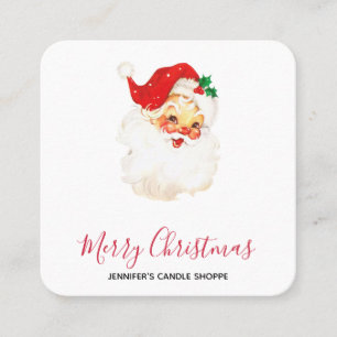Vintage Retro fröhlicher alter Weihnachtsmann Weih Quadratische Visitenkarte